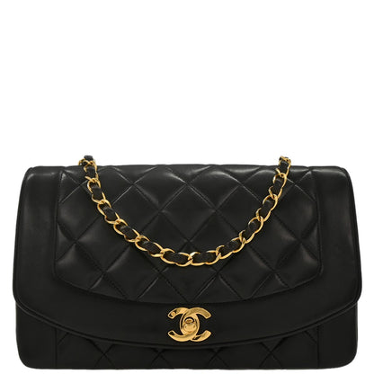 Chanel Black Lambskin Medium Diana Shoulder Bag