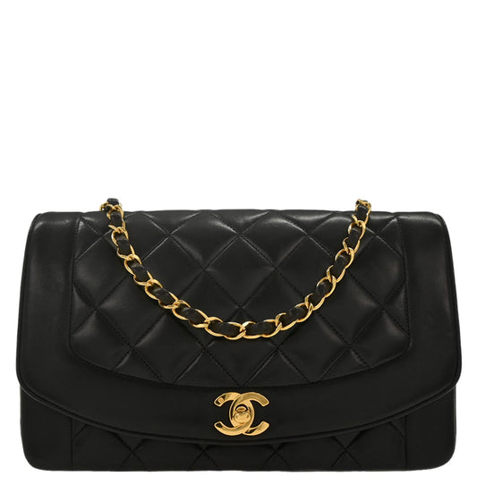 Chanel Black Lambskin Medium Diana Shoulder Bag