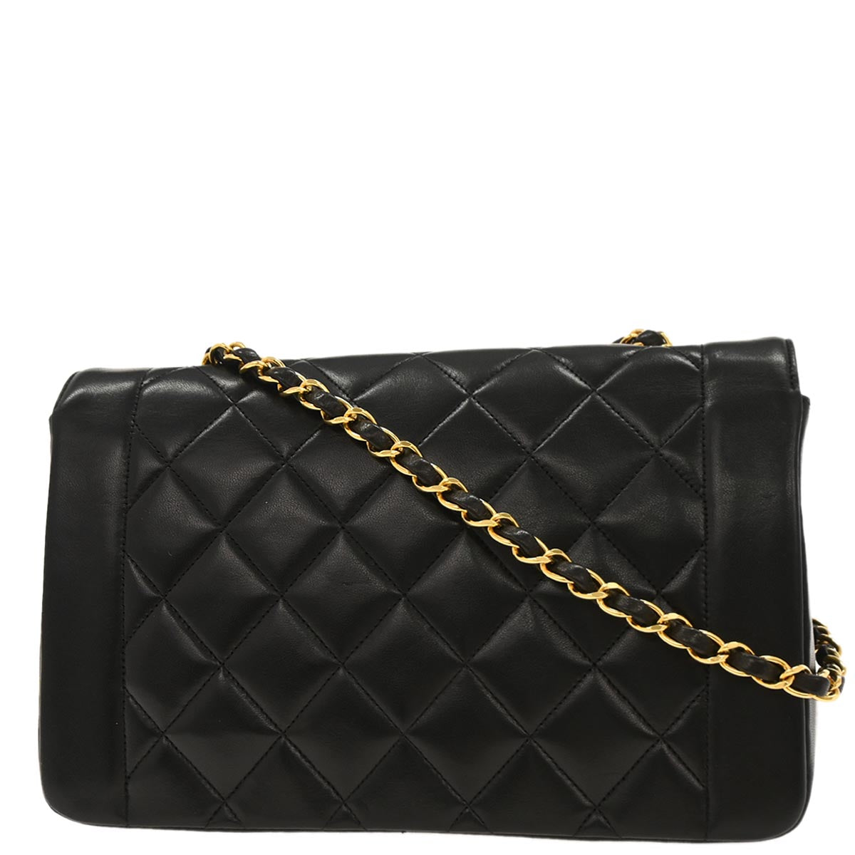 Chanel Black Lambskin Medium Diana Shoulder Bag