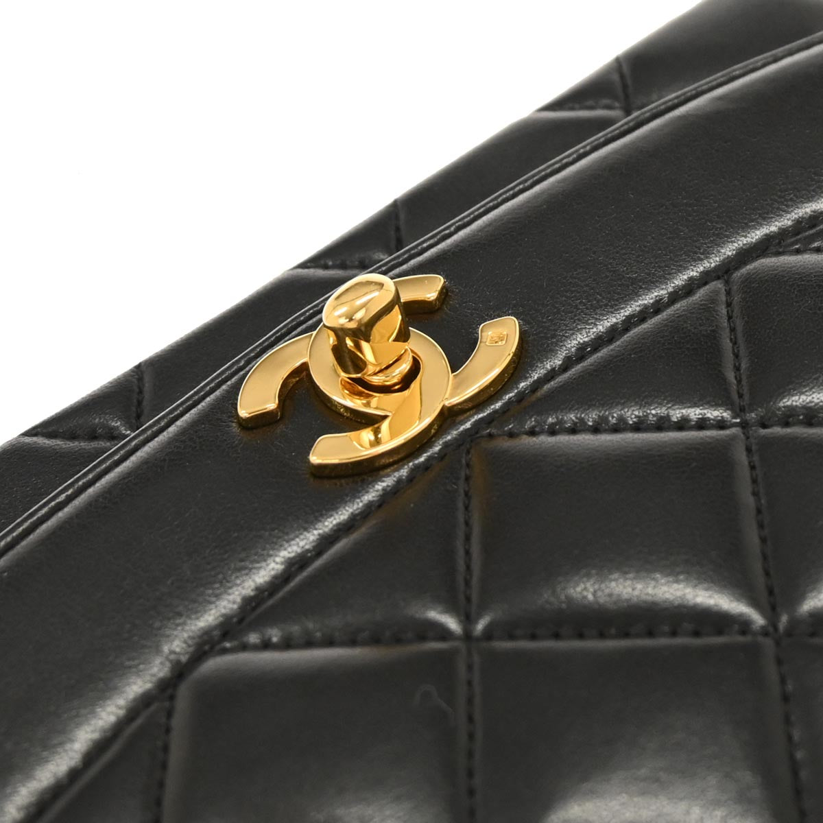 Chanel Black Lambskin Medium Diana Shoulder Bag