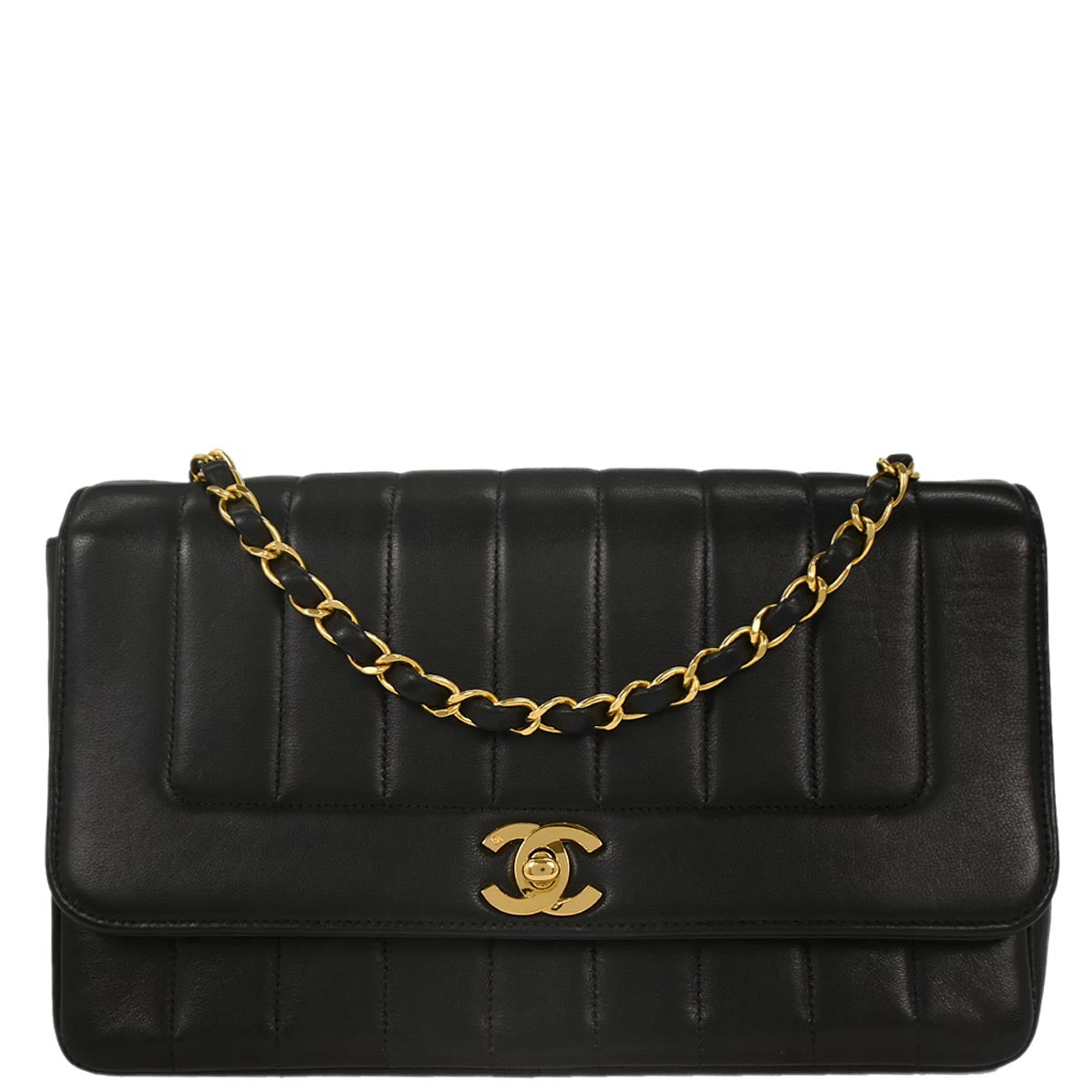 Chanel Black Lambskin Mademoiselle Shoulder Bag