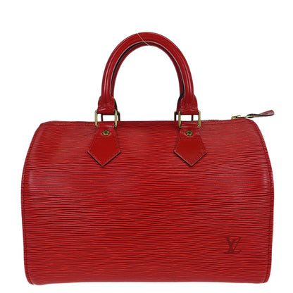 Louis Vuitton Red Epi Speedy 25 Handbag M43017