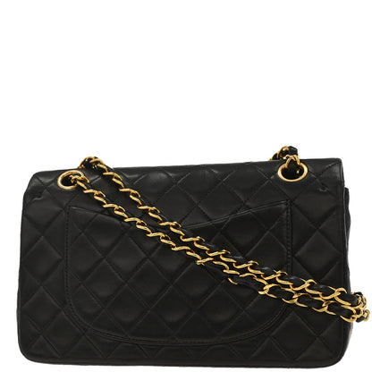 Chanel Black Lambskin Small Classic Double Flap Shoulder Bag