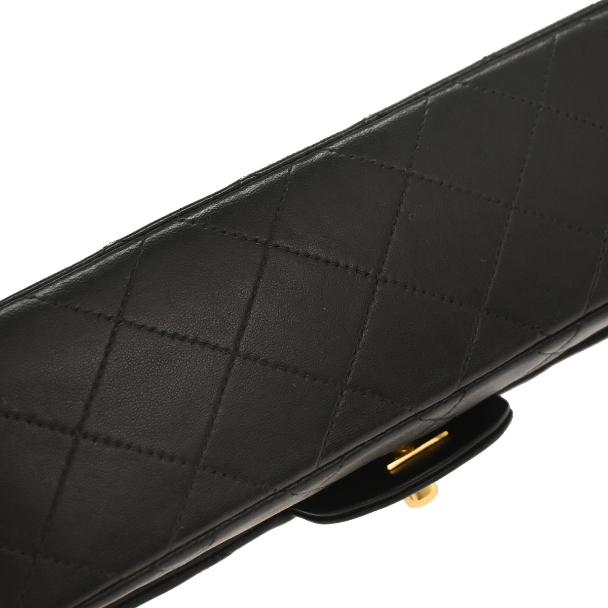 Chanel Black Lambskin Small Classic Double Flap Shoulder Bag