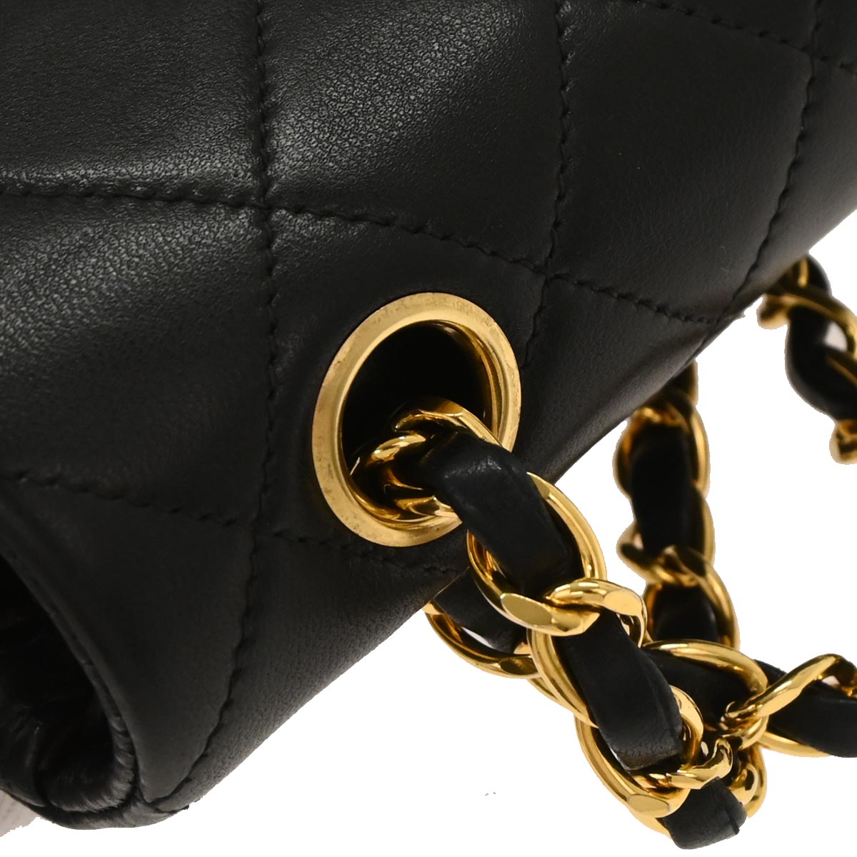 Chanel Black Lambskin Small Classic Double Flap Shoulder Bag