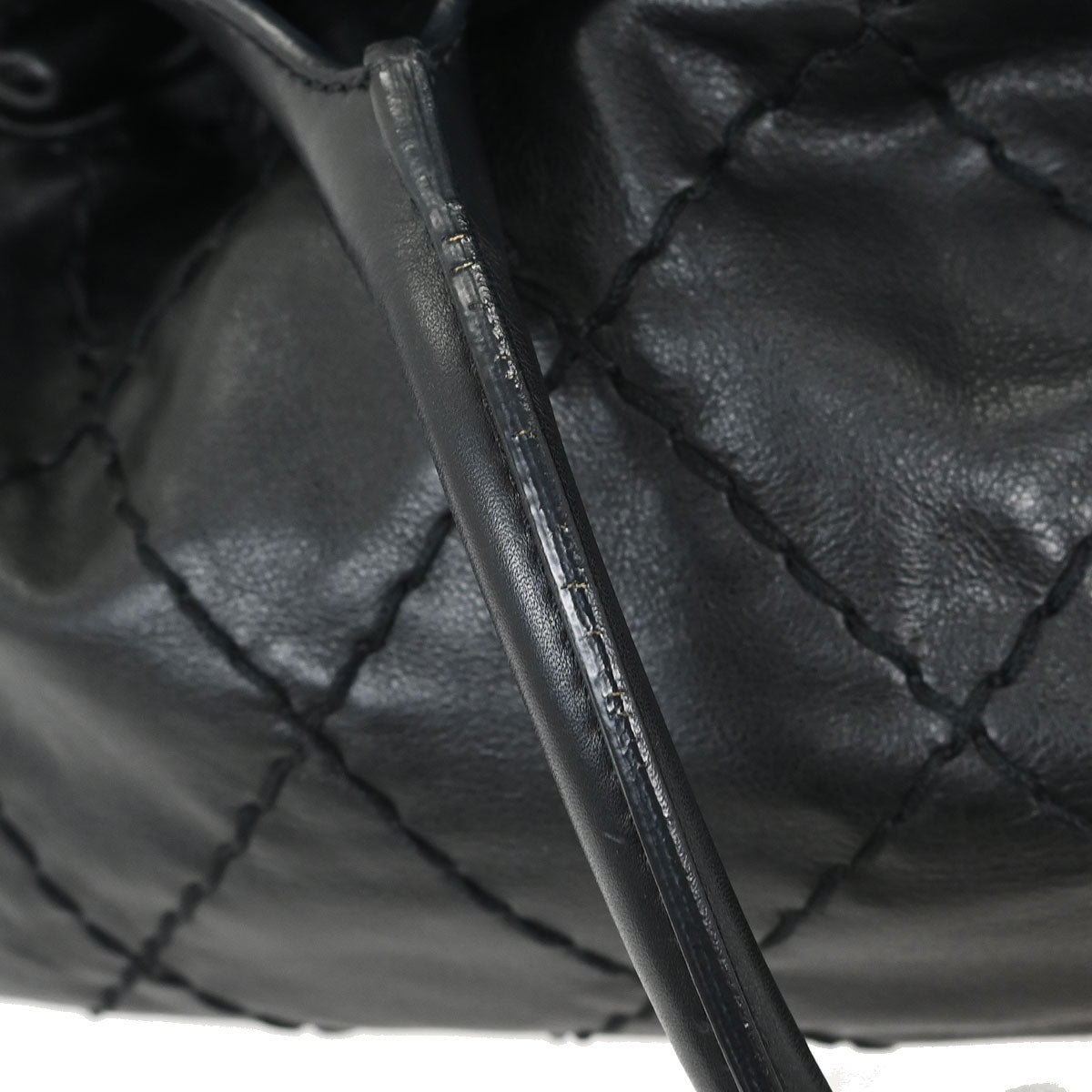 Chanel Black Calfskin Wild Stitch Expandable Zip Around Frame Bag