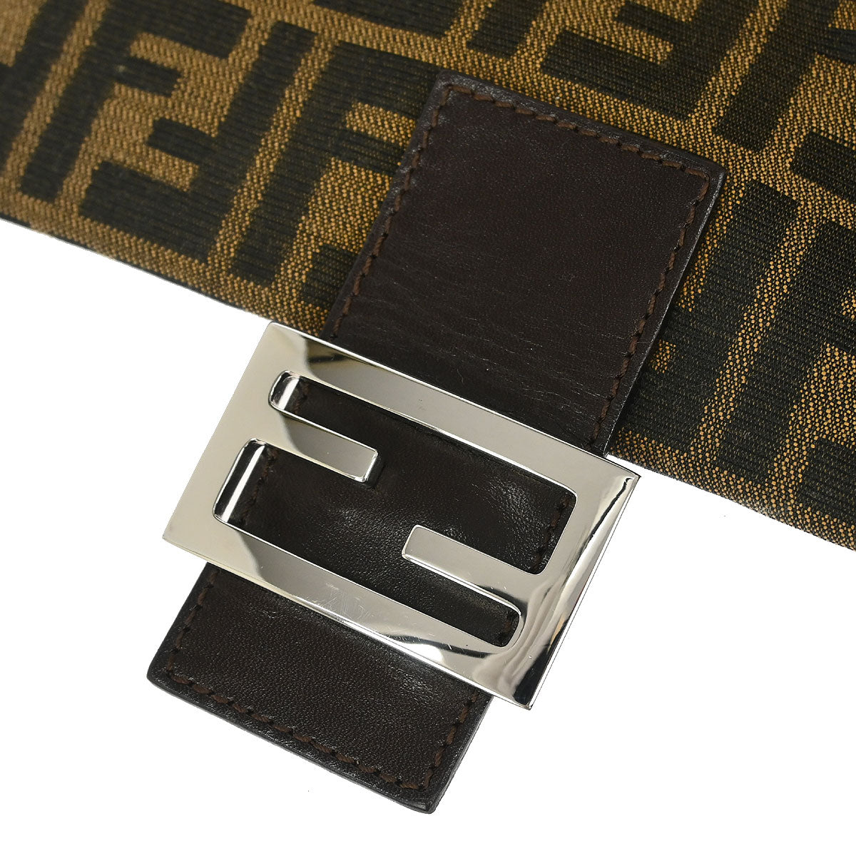 Fendi Brown Canvas Zucca Mamma Baguette Handbag