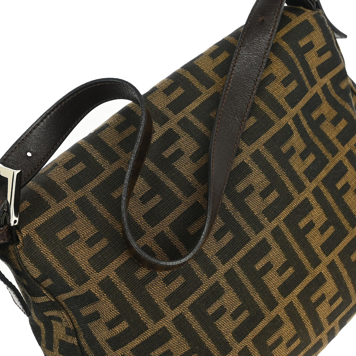 Fendi Brown Canvas Zucca Mamma Baguette Handbag