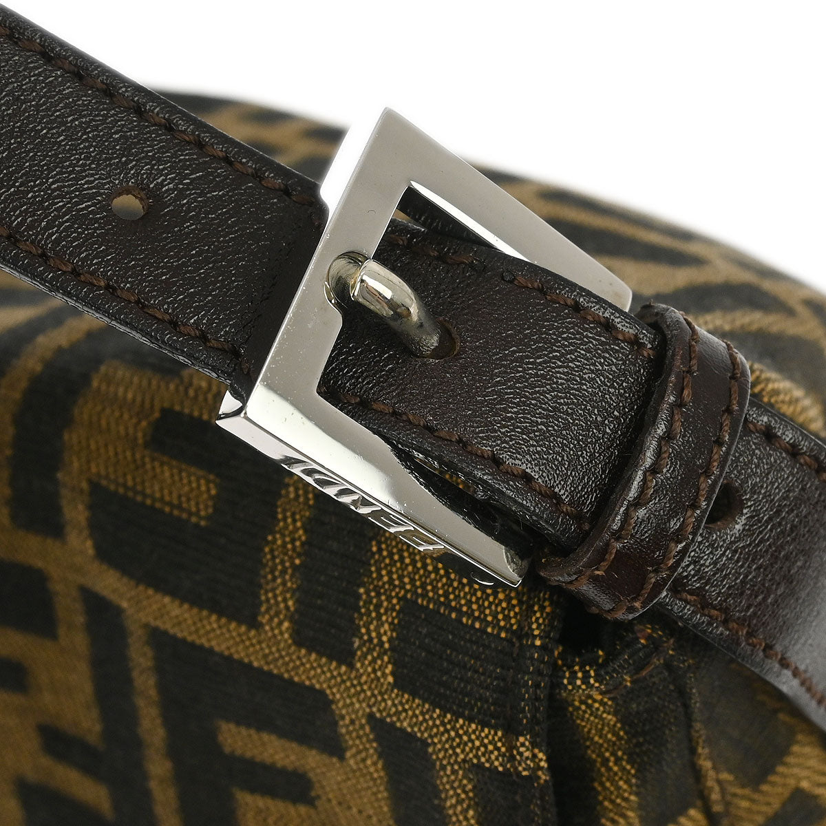 Fendi Brown Canvas Zucca Mamma Baguette Handbag