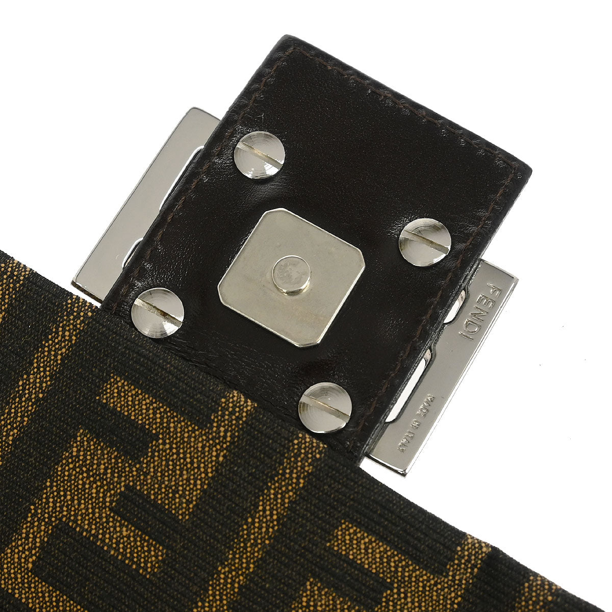 Fendi Brown Canvas Zucca Mamma Baguette Handbag