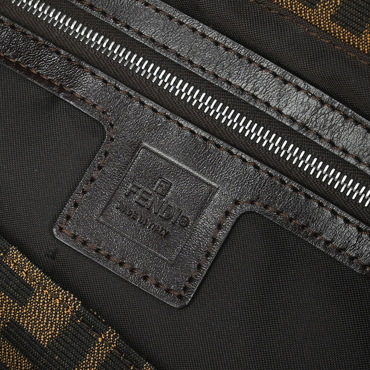 Fendi Brown Canvas Zucca Mamma Baguette Handbag