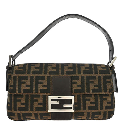 Fendi Brown Canvas Zucca Baguette Handbag