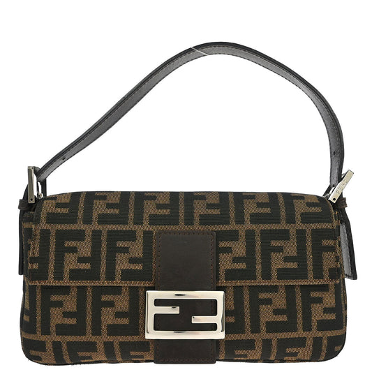 Fendi Brown Canvas Zucca Baguette Handbag