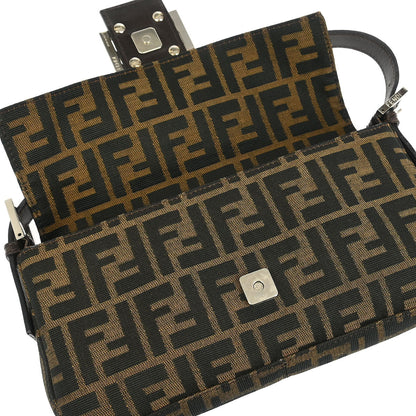 Fendi Brown Canvas Zucca Baguette Handbag