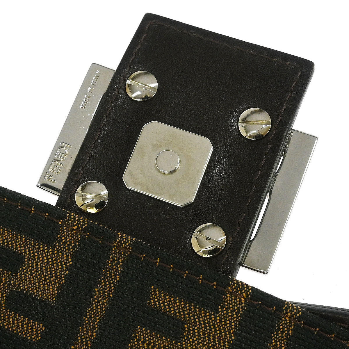 Fendi Brown Canvas Zucca Baguette Handbag