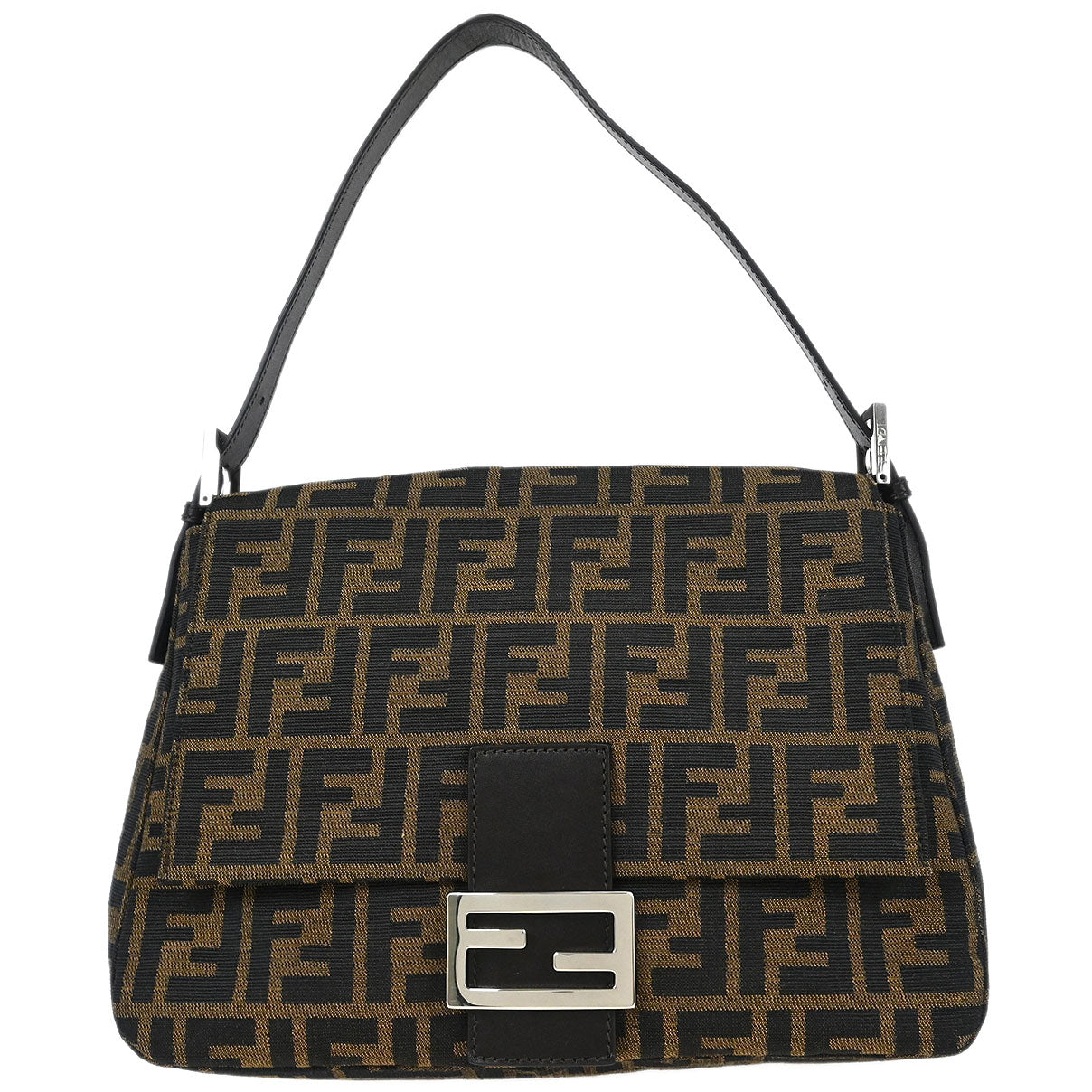Fendi Brown Canvas Zucca Mamma Baguette Handbag