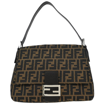 Fendi Brown Canvas Zucca Mamma Baguette Handbag