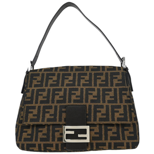 Fendi Brown Canvas Zucca Mamma Baguette Handbag
