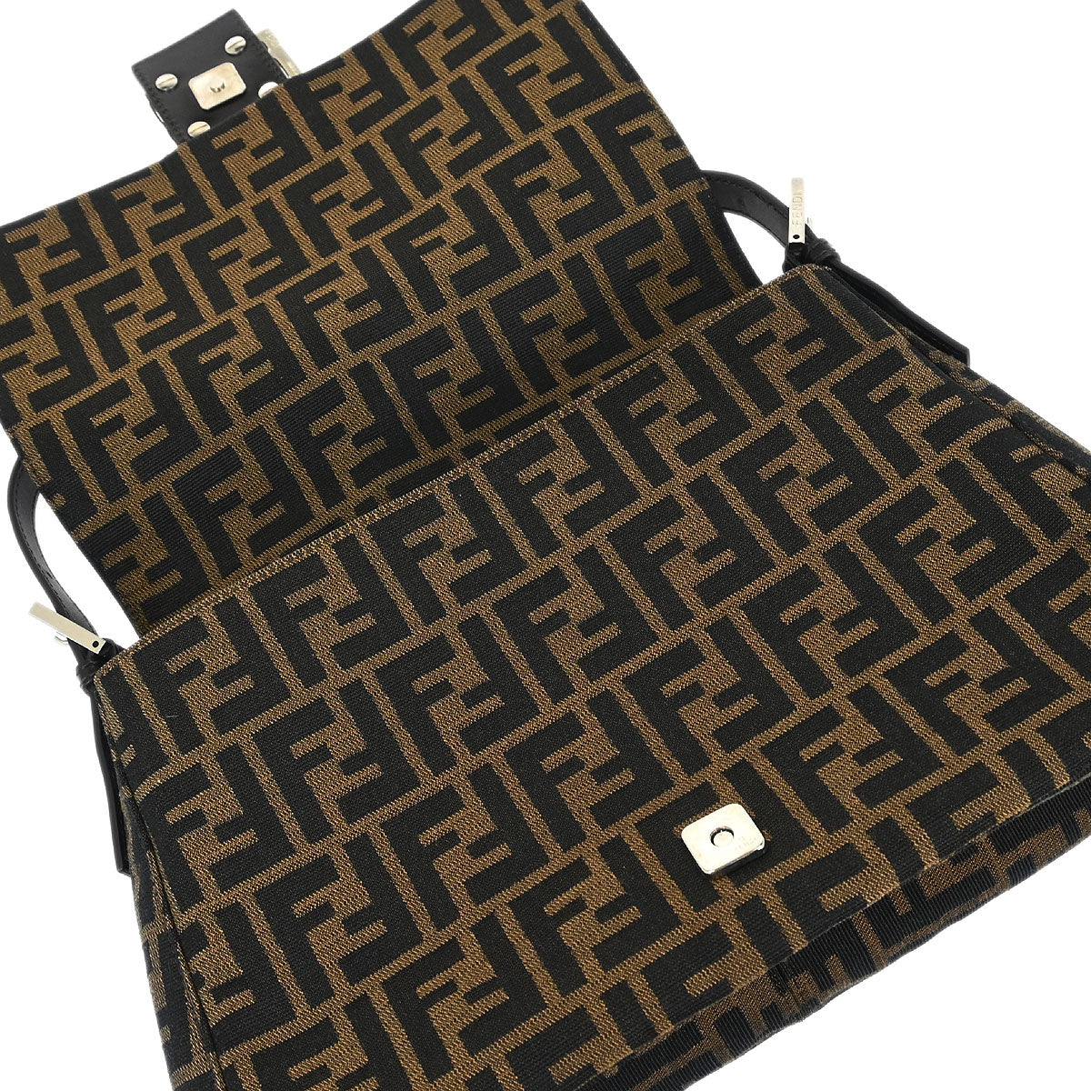 Fendi Brown Canvas Zucca Mamma Baguette Handbag