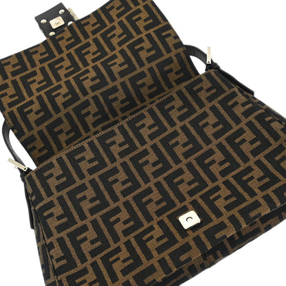 Fendi Brown Canvas Zucca Mamma Baguette Handbag