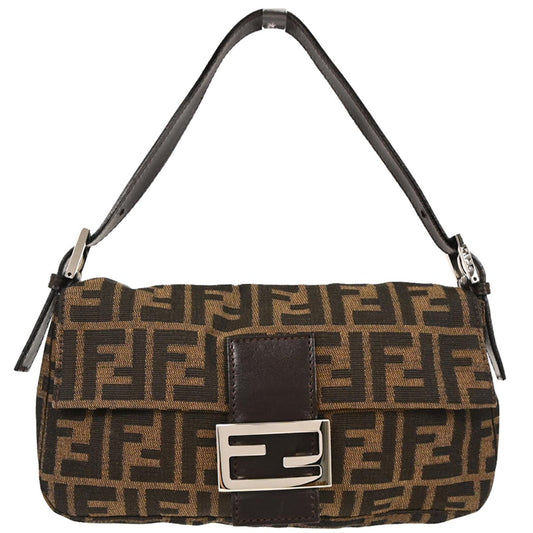 Fendi Brown Canvas Zucca Baguette Handbag