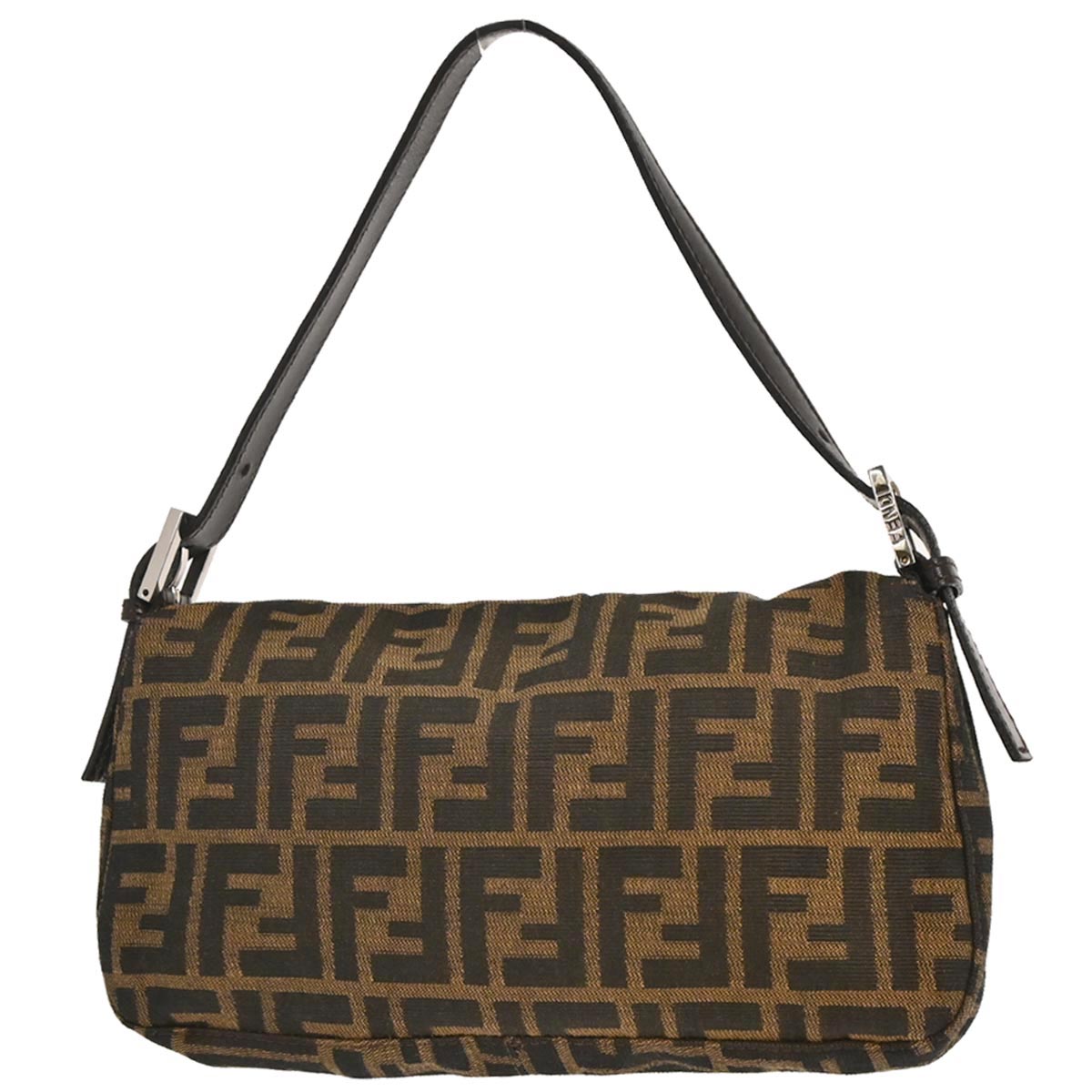 Fendi Brown Canvas Zucca Baguette Handbag