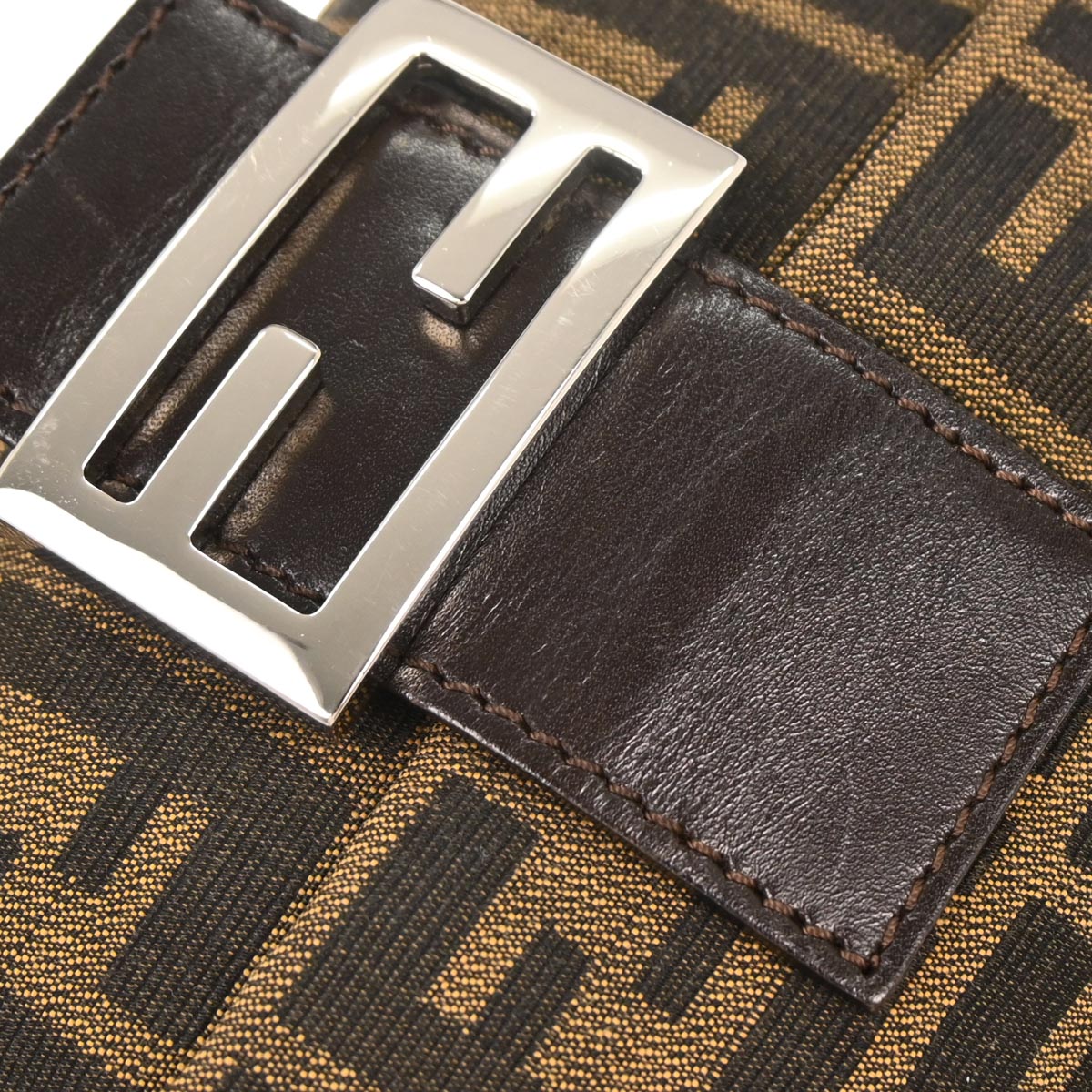 Fendi Brown Canvas Zucca Baguette Handbag