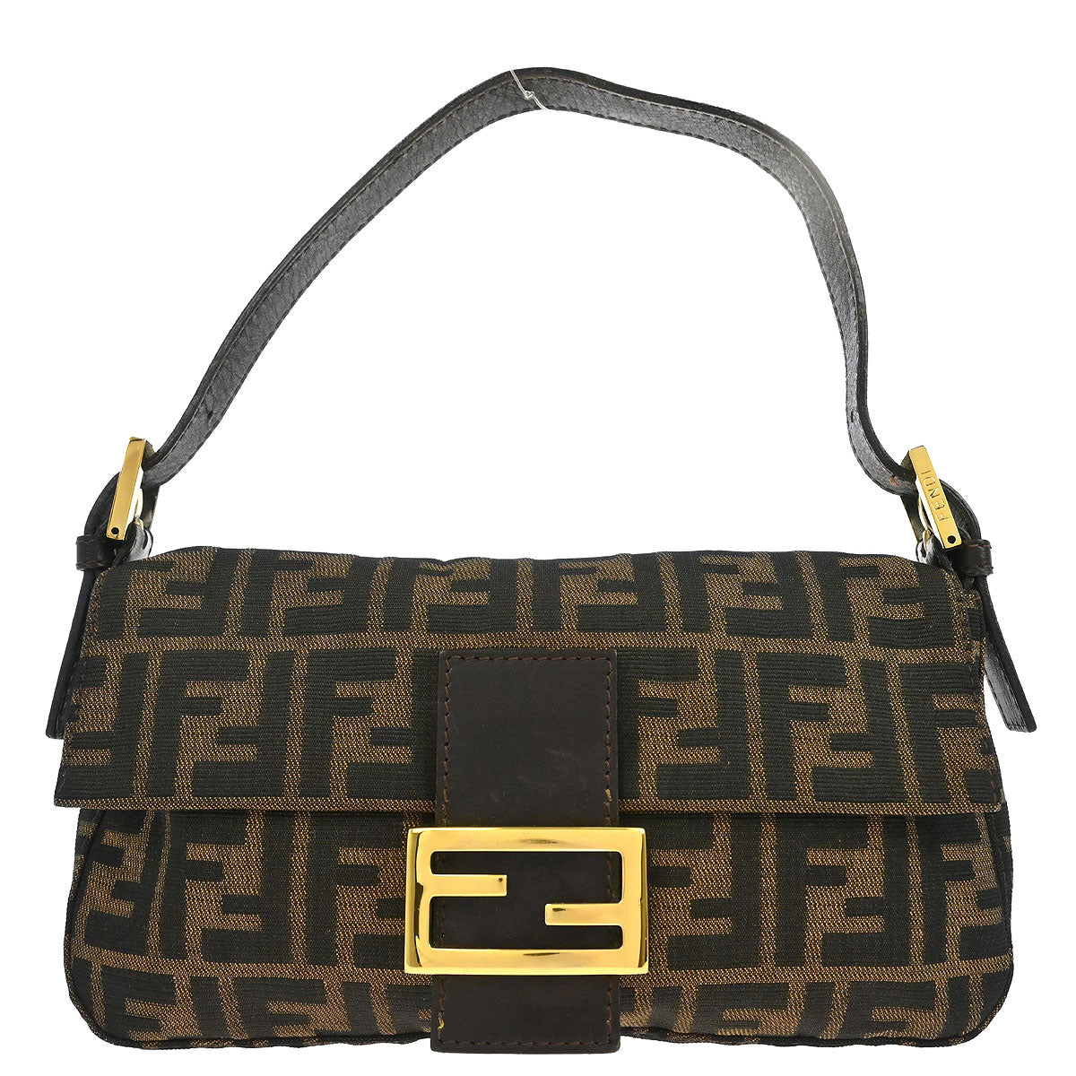 Fendi Brown Canvas Zucca Baguette Handbag