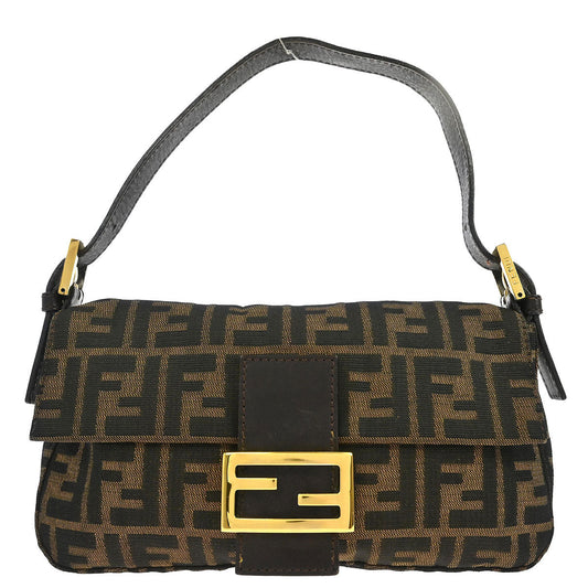Fendi Brown Canvas Zucca Baguette Handbag