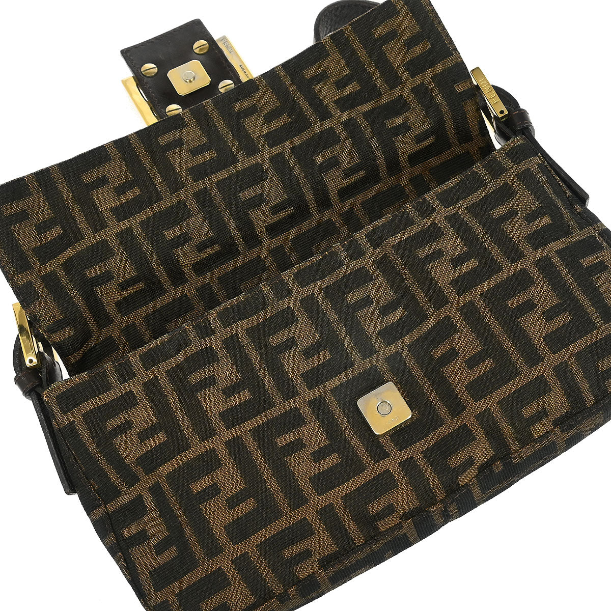 Fendi Brown Canvas Zucca Baguette Handbag