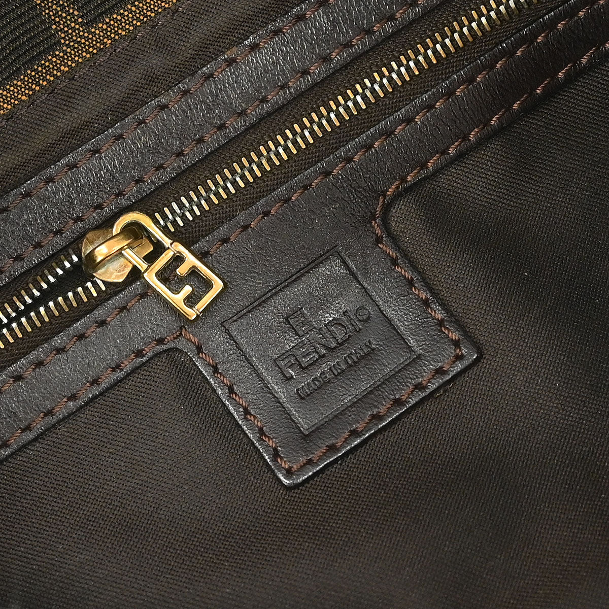 Fendi Brown Canvas Zucca Baguette Handbag