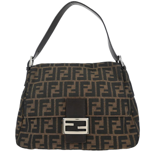 Fendi Brown Canvas Zucca Mamma Baguette Handbag