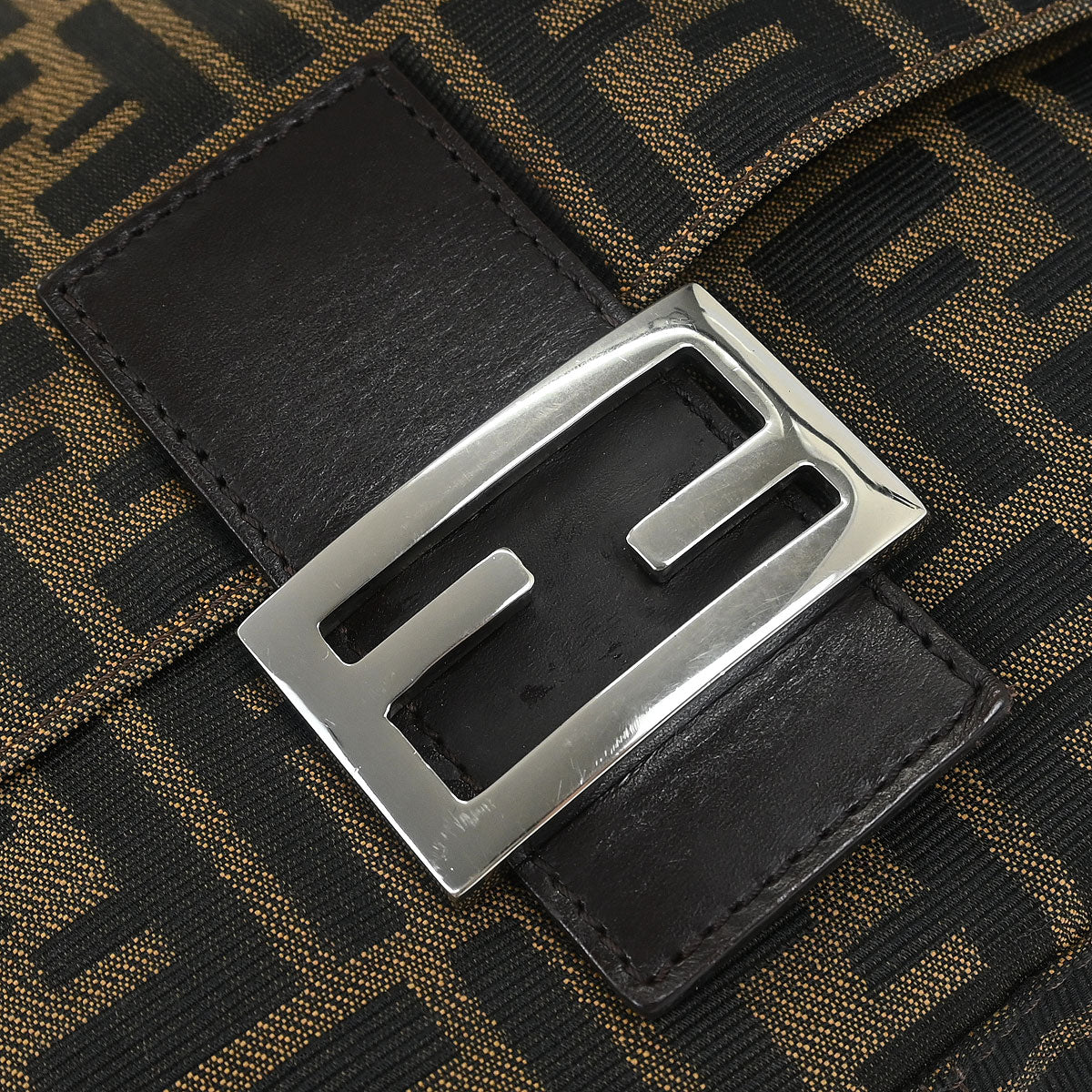 Fendi Brown Canvas Zucca Mamma Baguette Handbag