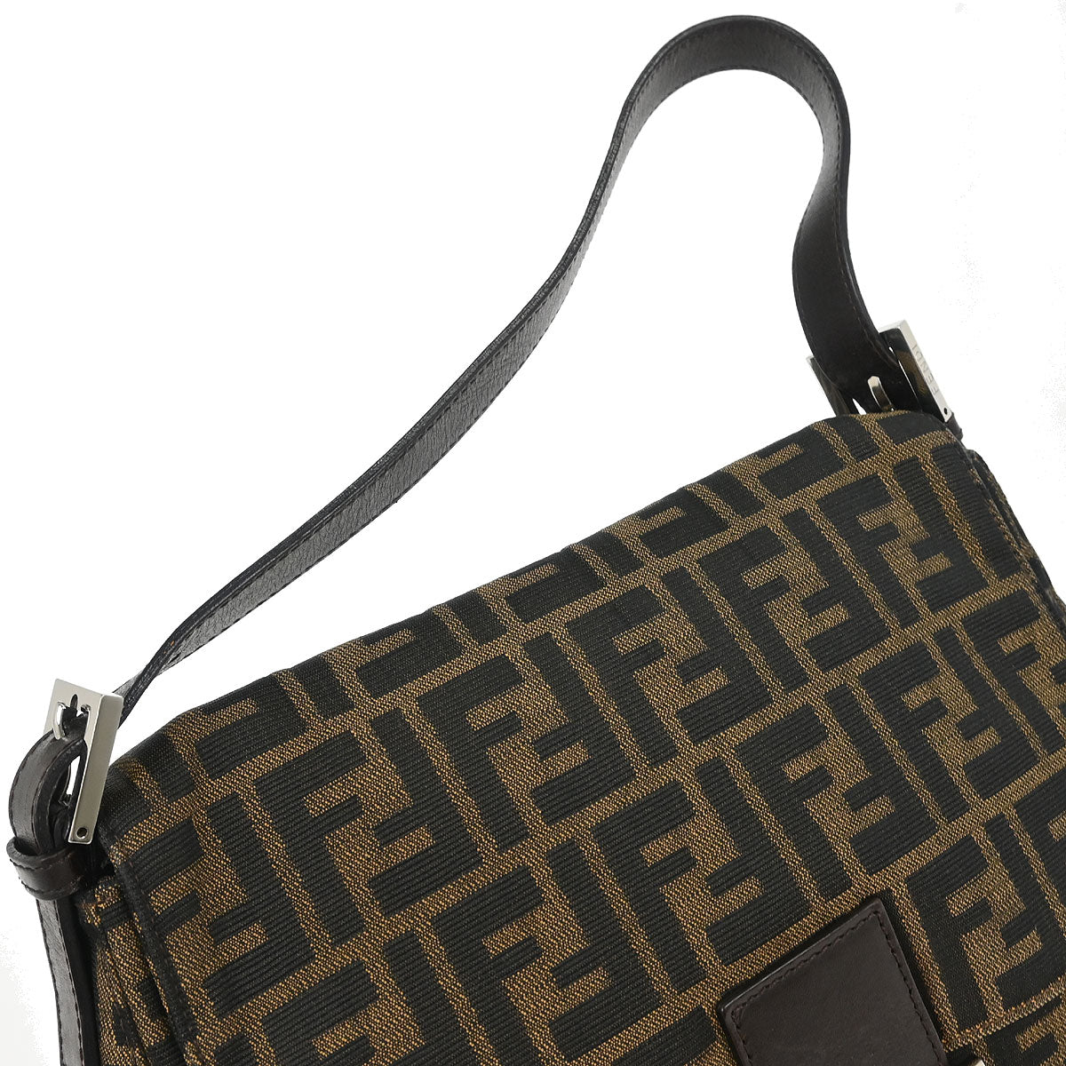 Fendi Brown Canvas Zucca Mamma Baguette Handbag