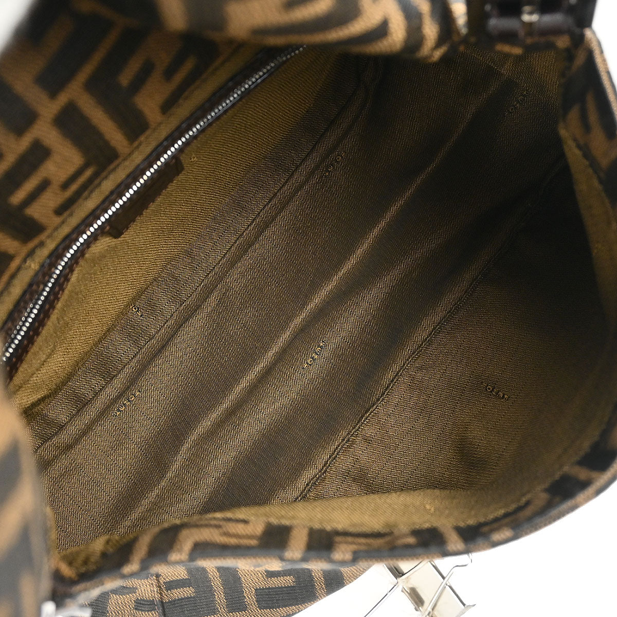 Fendi Brown Canvas Zucca Mamma Baguette Handbag