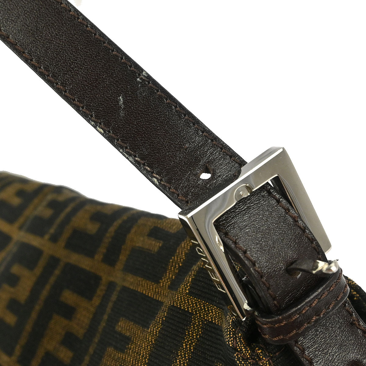 Fendi Brown Canvas Zucca Mamma Baguette Handbag