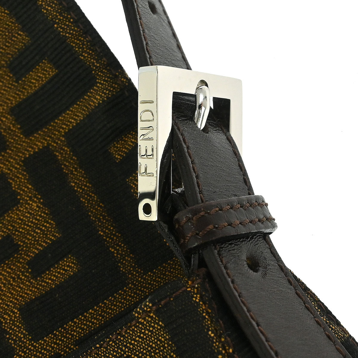 Fendi Brown Canvas Zucca Mamma Baguette Handbag