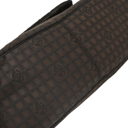 Chanel Brown Jacquard Nylon Travel Line Tote Handbag