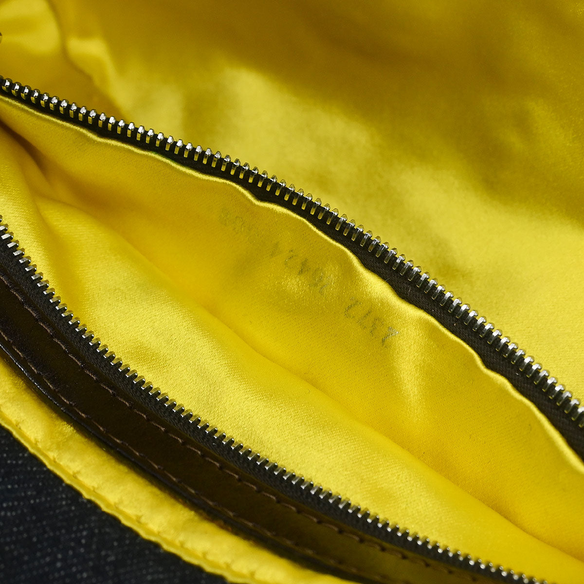 Fendi Navy Denim Beaded Baguette Handbag