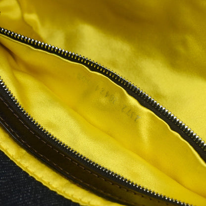 Fendi Navy Denim Beaded Baguette Handbag