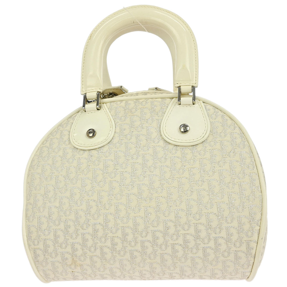 Christian Dior White Gambler Dice Trotter Handbag