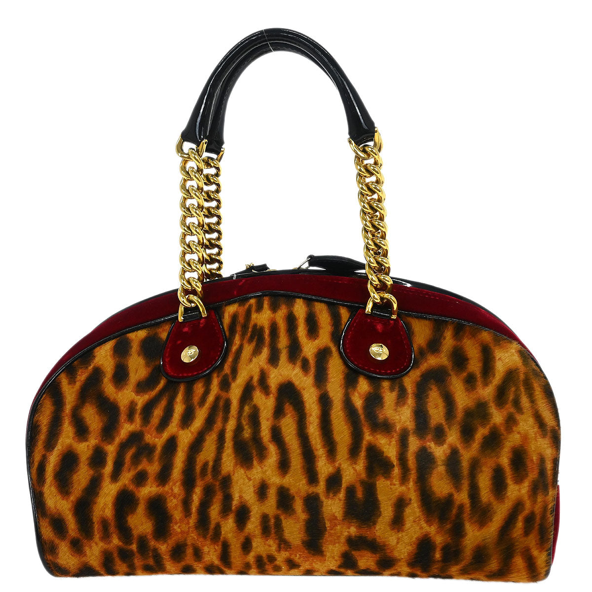 Christian Dior * Brown Pony Hair Gambler Dice Handbag