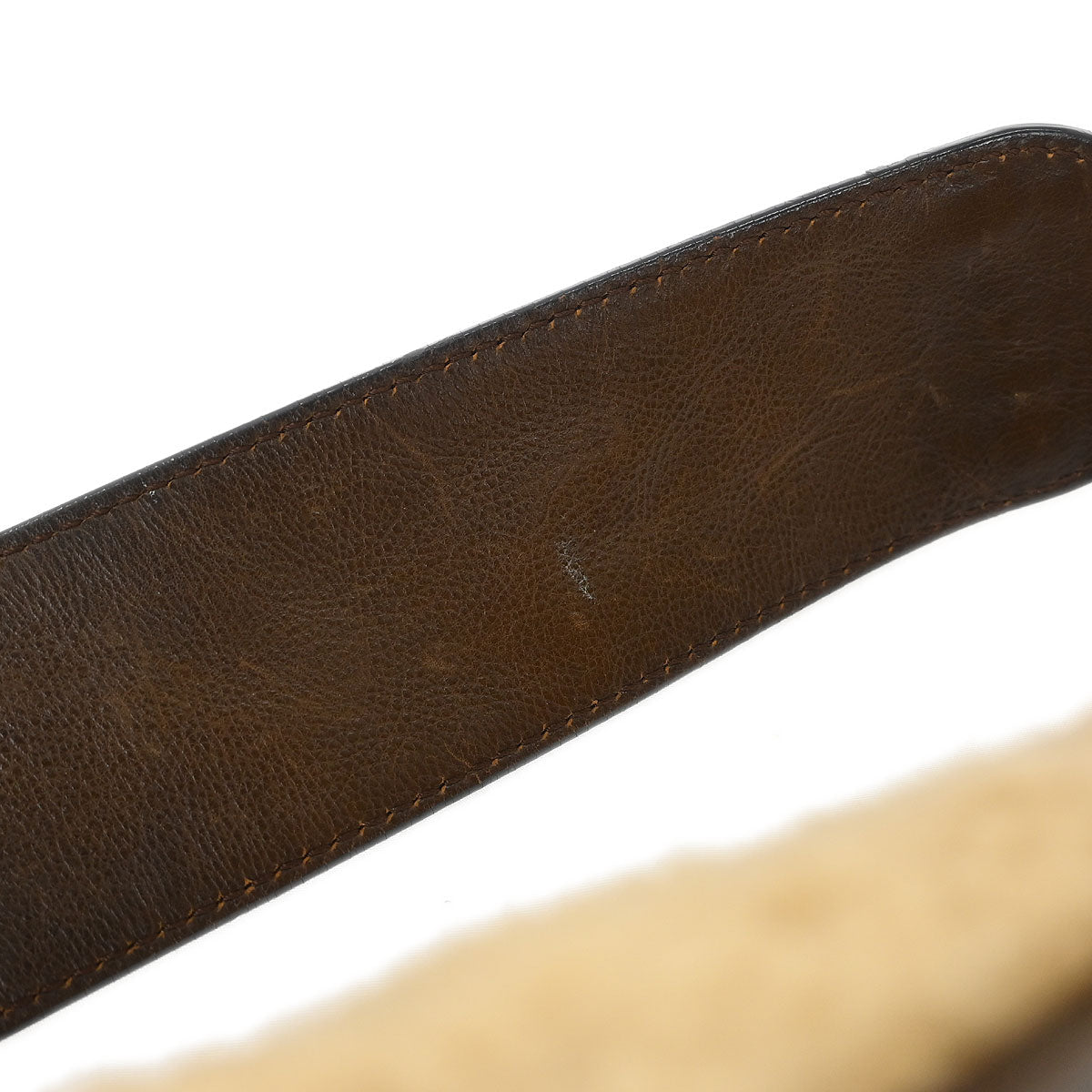 Christian Dior Brown Shearling Lambskin Saddle Handbag