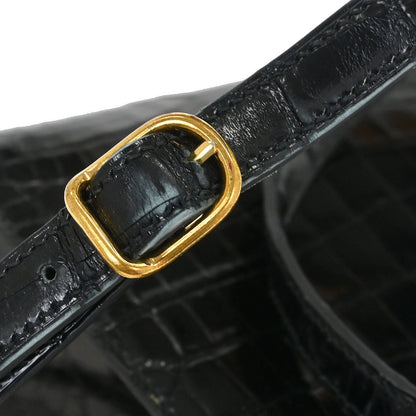 Hermes * Black Porosus Kelly Sport PM Shoulder Bag