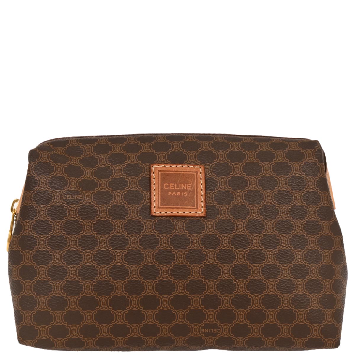 Celine Brown PVC Macadam Clutch Bag