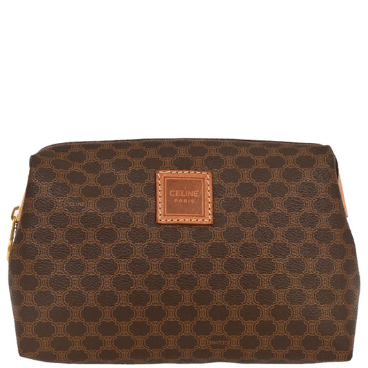 Celine Brown PVC Macadam Clutch Bag