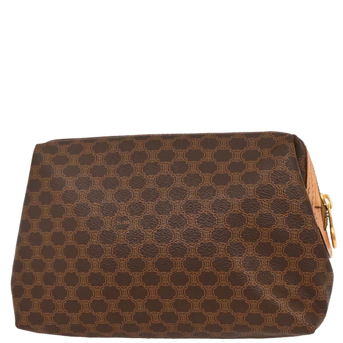 Celine Brown PVC Macadam Clutch Bag