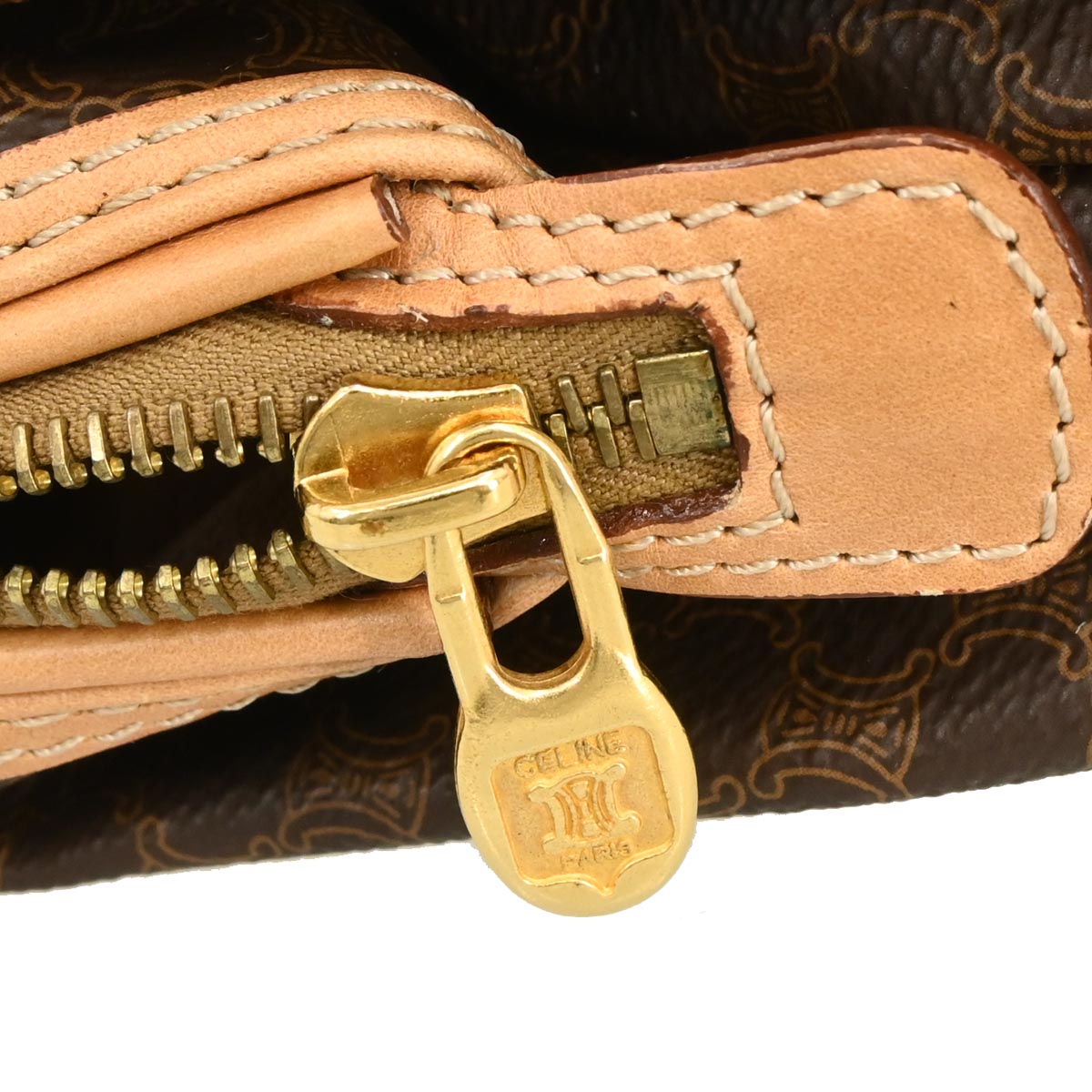 Celine Brown PVC Macadam Clutch Bag