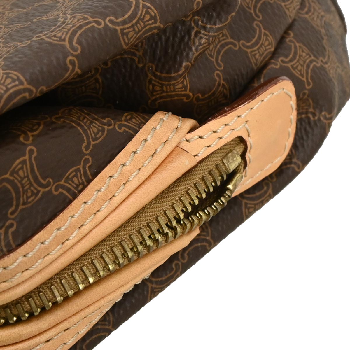 Celine Brown PVC Macadam Clutch Bag