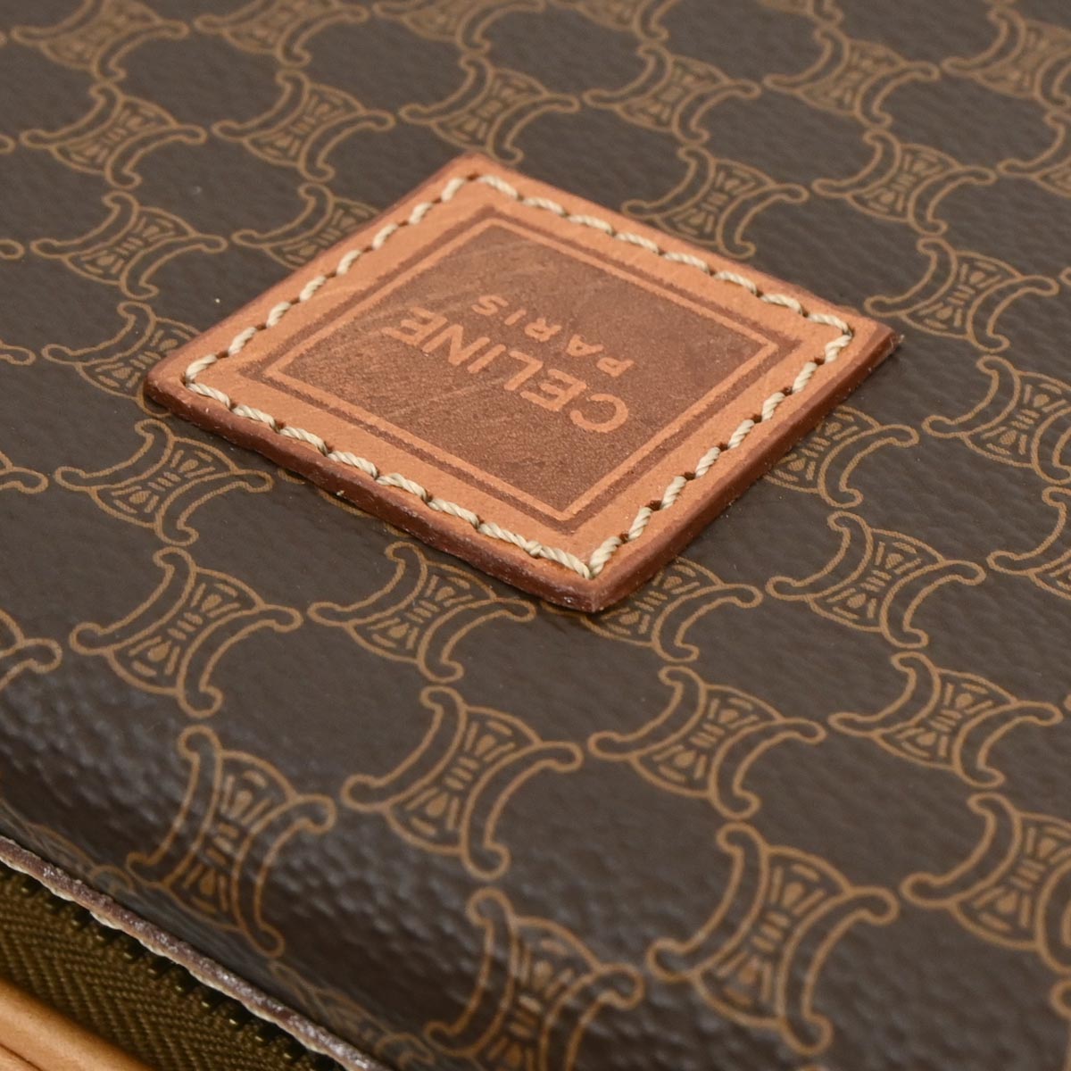 Celine Brown PVC Macadam Clutch Bag